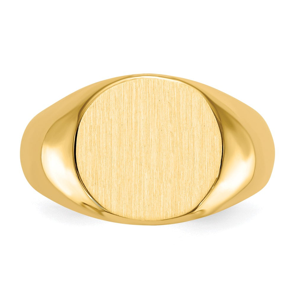 14k 12.5x13.5mm Closed Back Mens Signet Ring