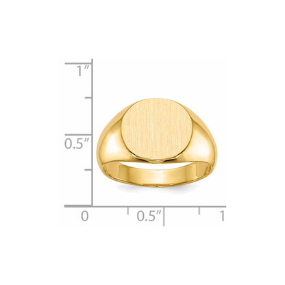 14k 12.5x13.5mm Closed Back Mens Signet Ring