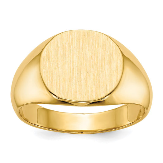 14k 12.5x13.5mm Closed Back Mens Signet Ring