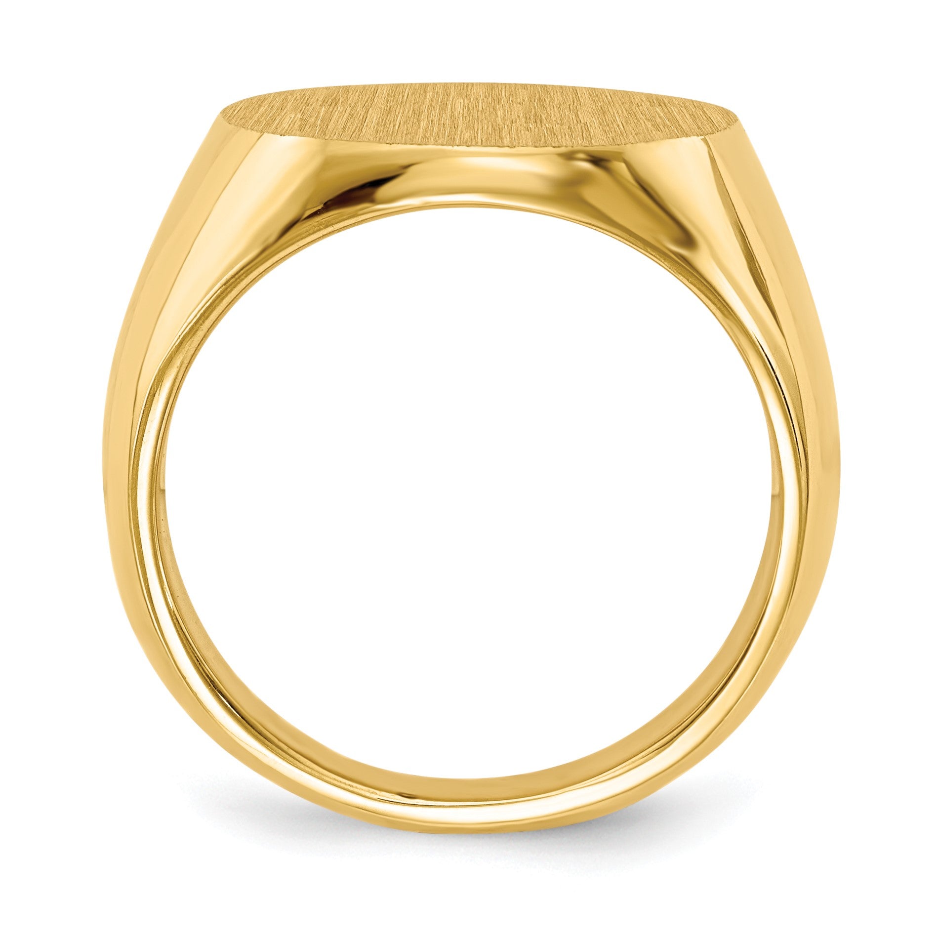 14k 15.5x15.0mm Round Closed Back Signet Ring