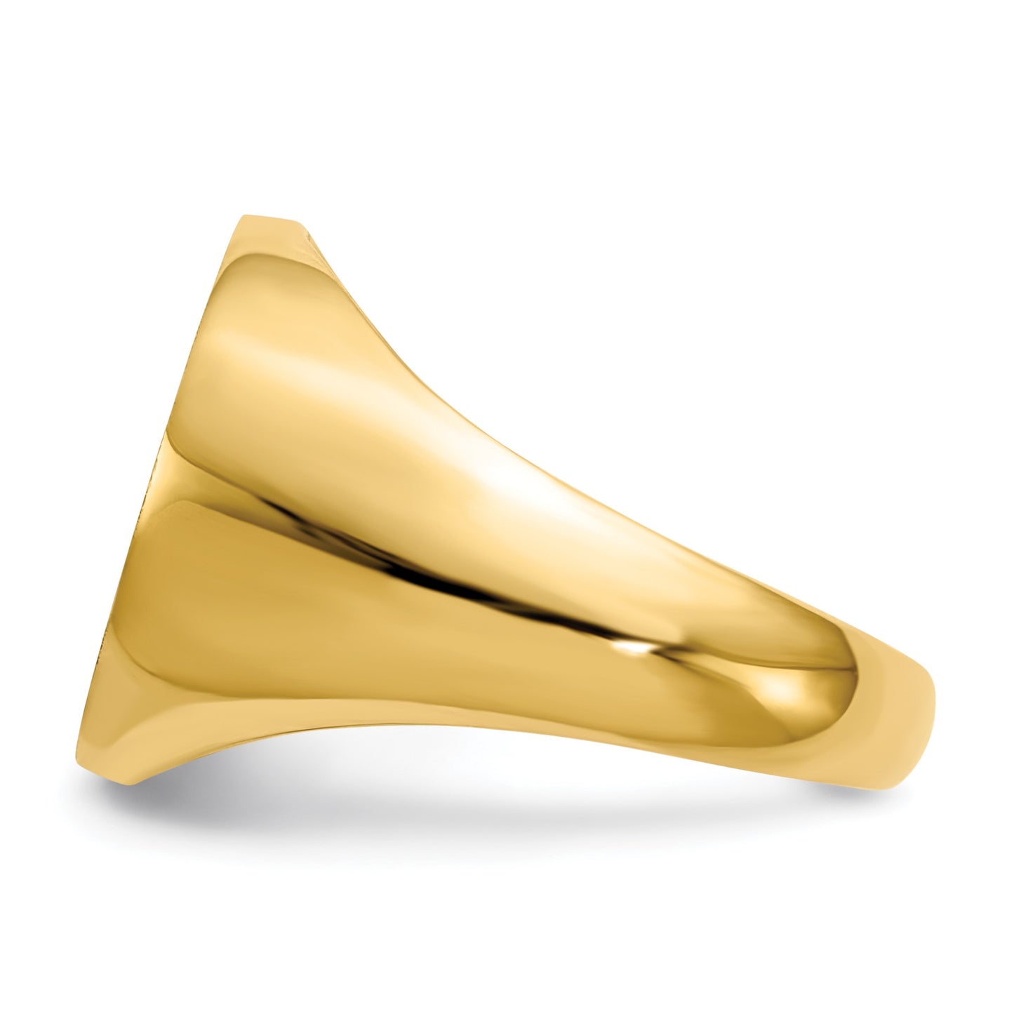 14k 15.5x15.0mm Round Closed Back Signet Ring