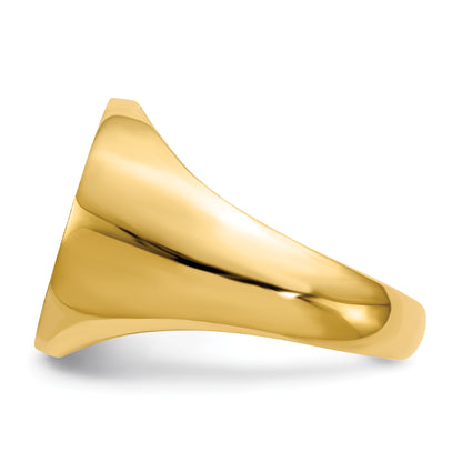 14k 15.5x15.0mm Round Closed Back Signet Ring