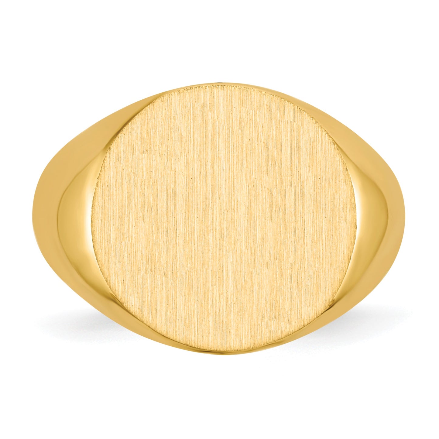 14k 15.5x15.0mm Round Closed Back Signet Ring