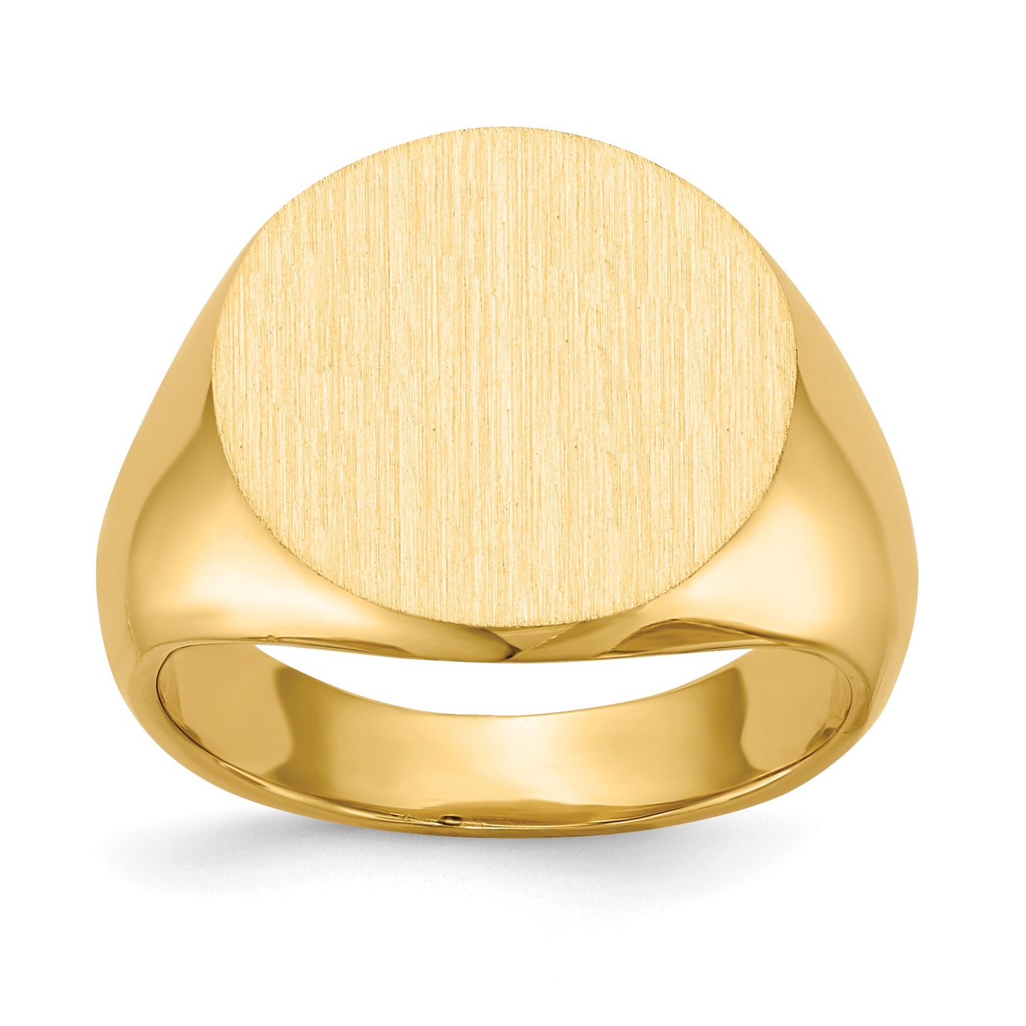 14k 15.5x15.0mm Round Closed Back Signet Ring