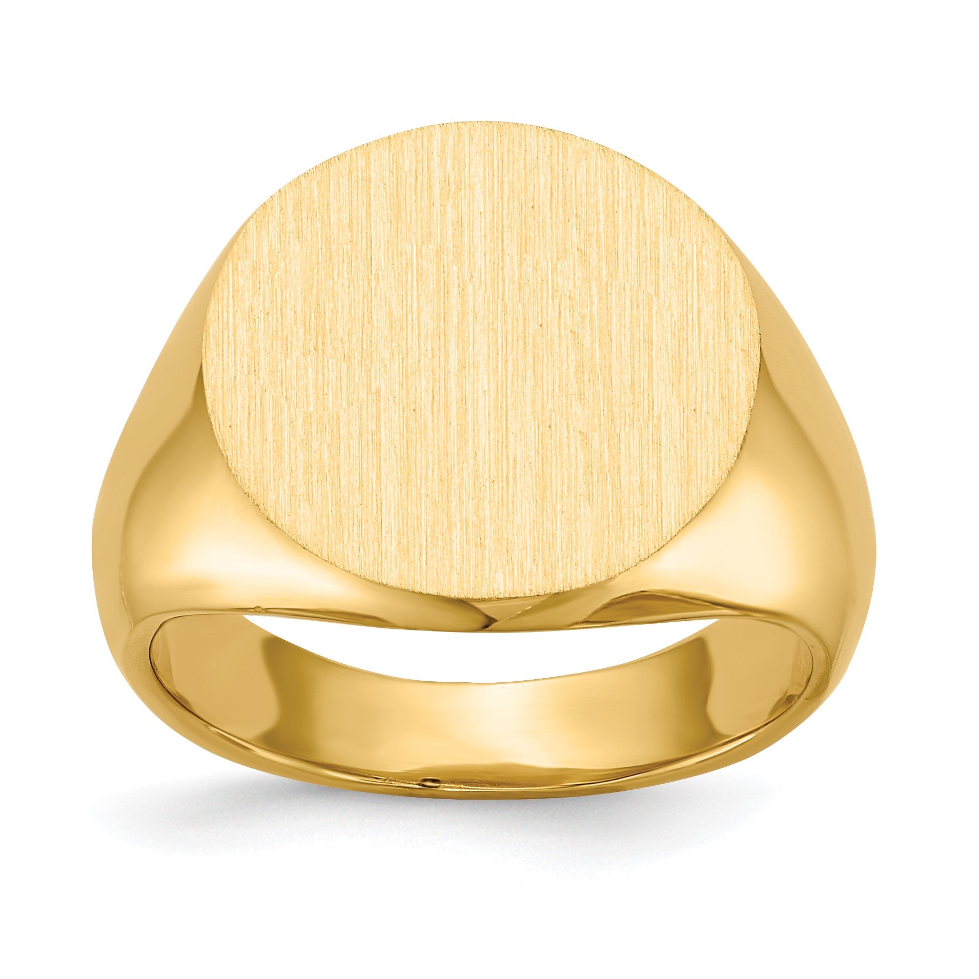 14k 15.5x15.0mm Round Closed Back Signet Ring