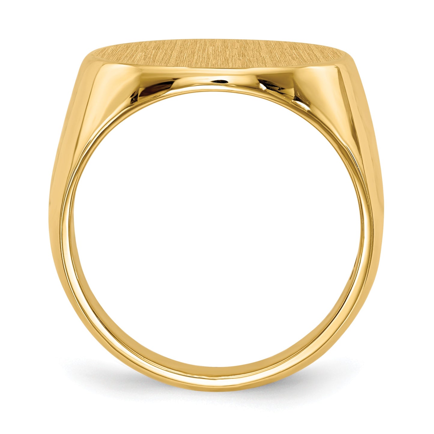 14k 18.0x17.5mm Round Closed Back Mens Signet Ring