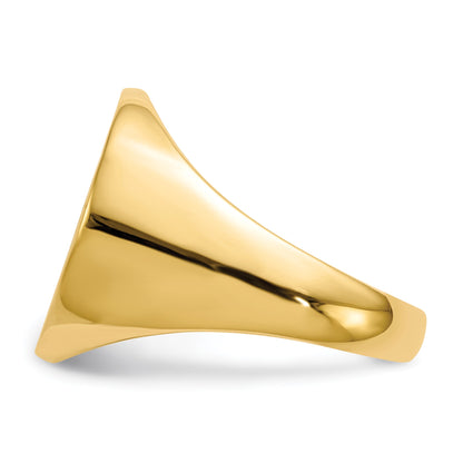 14k 18.0x17.5mm Round Closed Back Mens Signet Ring