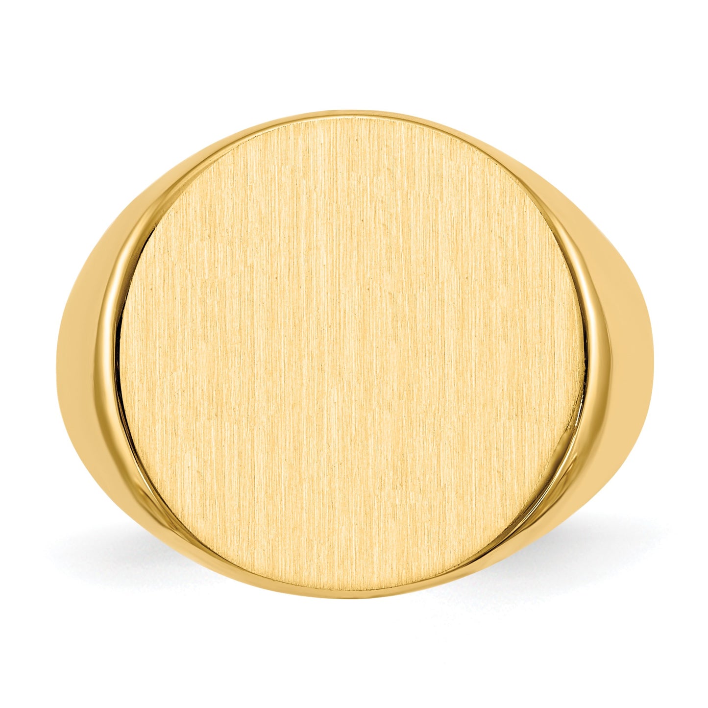 14k 18.0x17.5mm Round Closed Back Mens Signet Ring