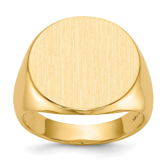 14k 17.5x18.0mm Closed Back Men's Signet Ring