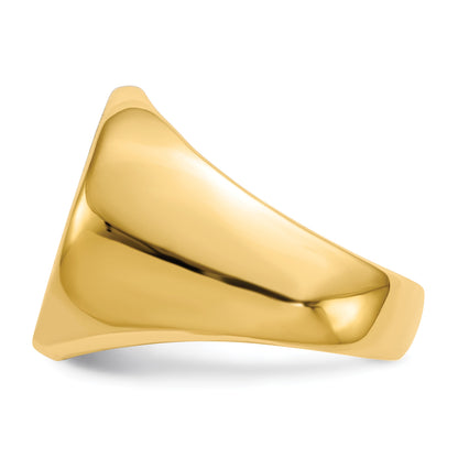 14k 18.0x18.0mm Round Closed Back Mens Signet Ring