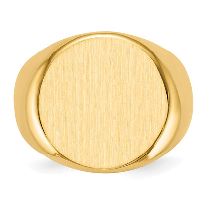 14k 18.0x18.0mm Closed Back Men's Signet Ring