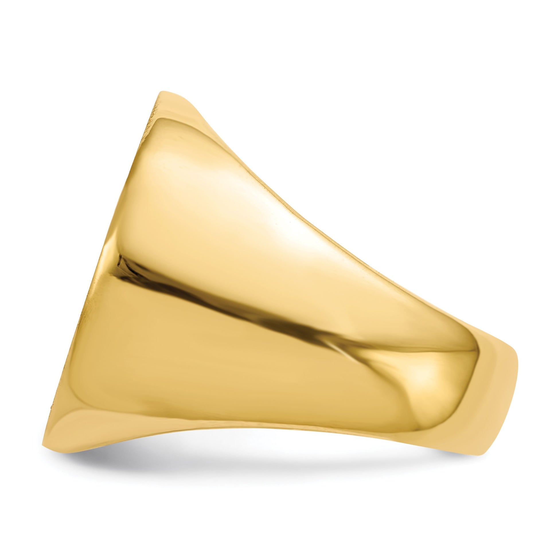 14k 21.0x21.5mm Round Closed Back Mens Signet Ring