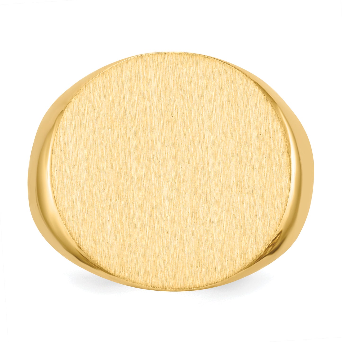 14k 21.0x21.5mm Round Closed Back Mens Signet Ring