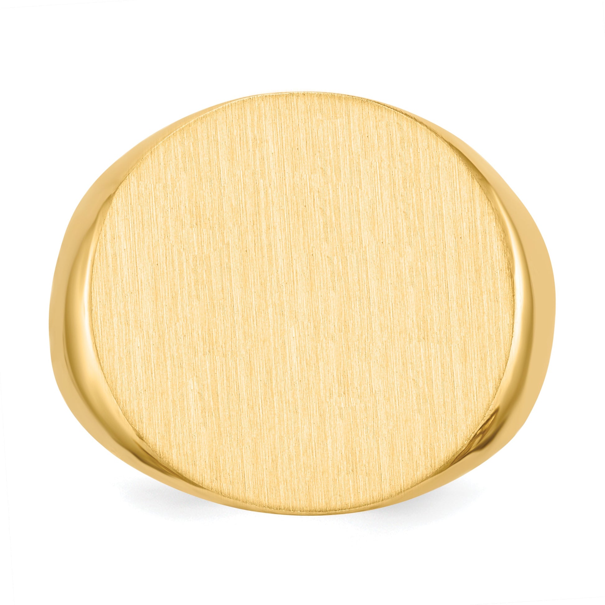 14k 21.0x21.5mm Round Closed Back Mens Signet Ring