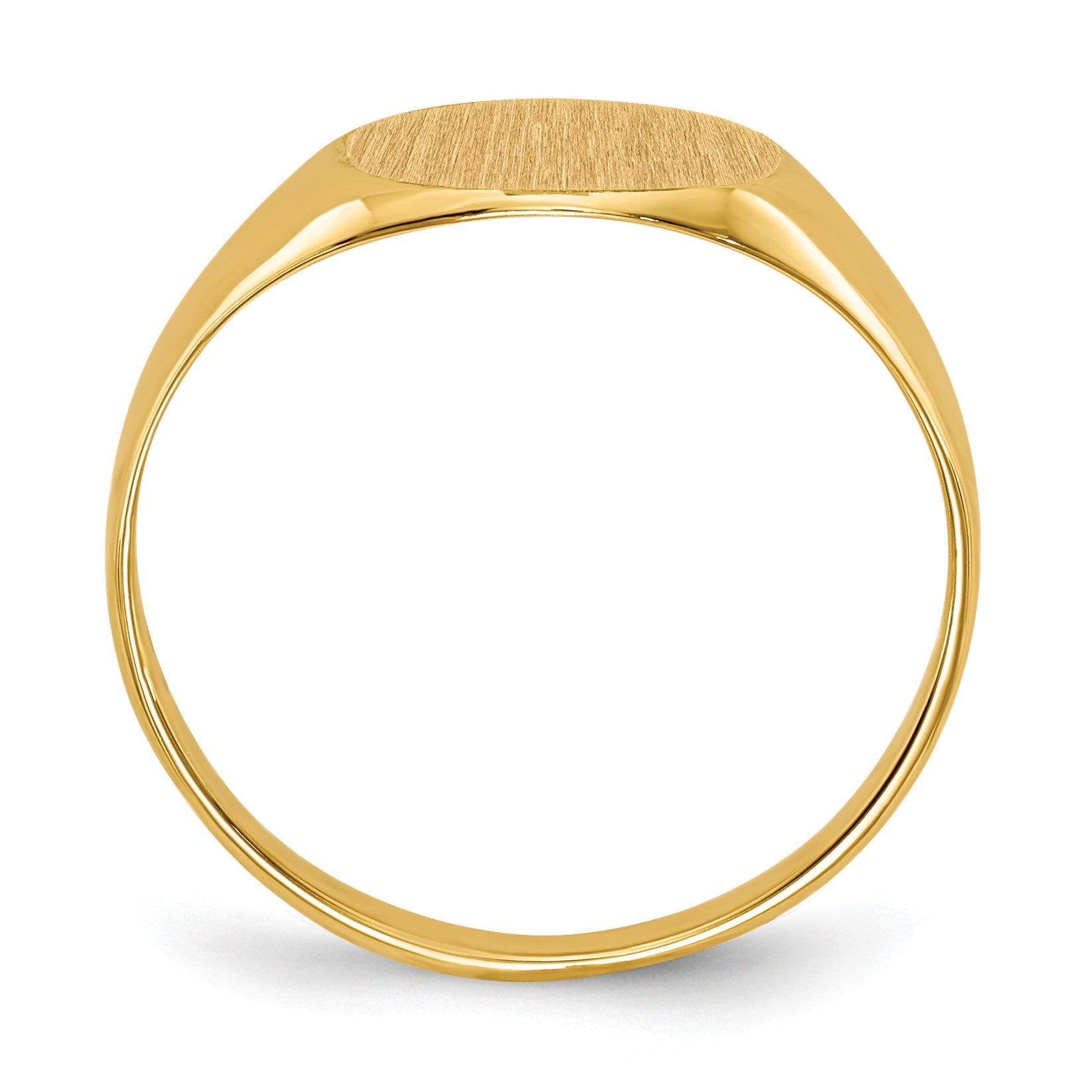 14k 9.5x8.5mm Round Open Back Signet Ring