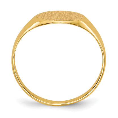 14k 9.5x8.5mm Round Open Back Signet Ring