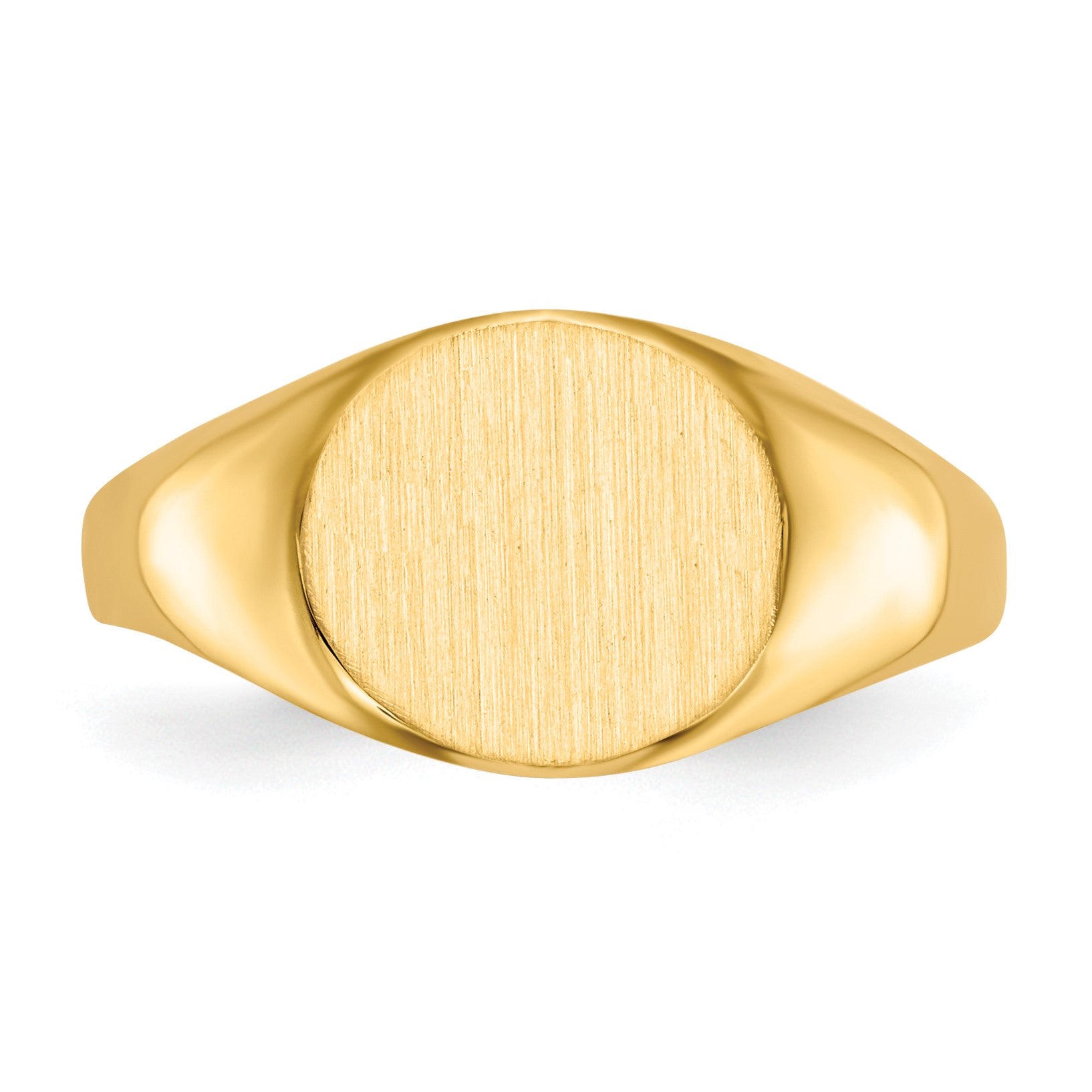 14k 9.5x8.5mm Round Open Back Signet Ring
