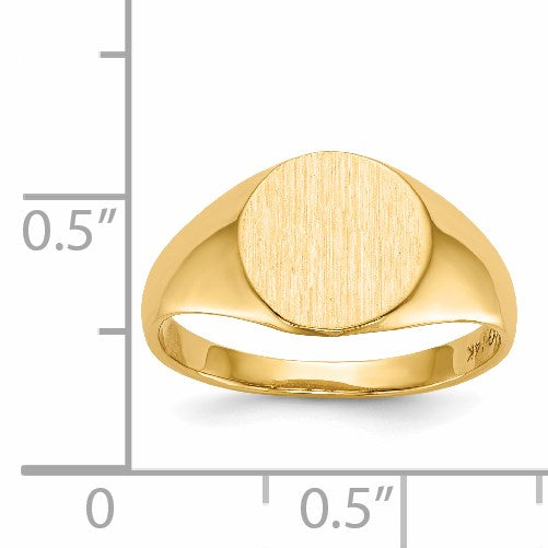 14k 9.5x10.0mm Round Open Back Signet Ring