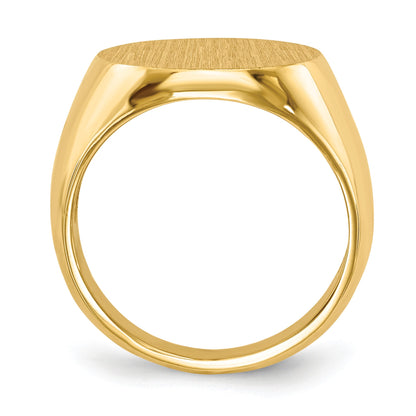14k 15.5x15.0mm Round Open Back Signet Ring