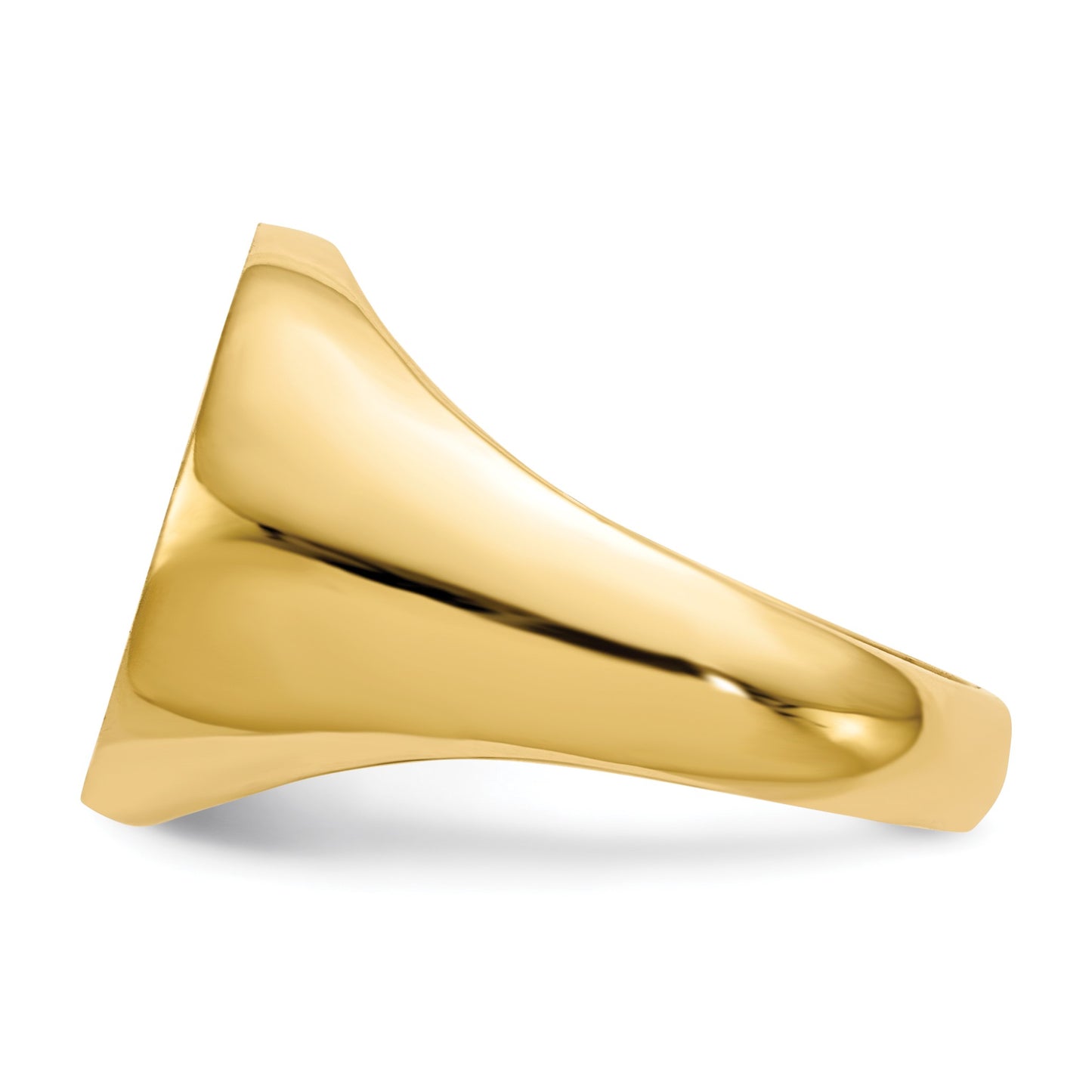 14k 15.5x15.0mm Round Open Back Signet Ring