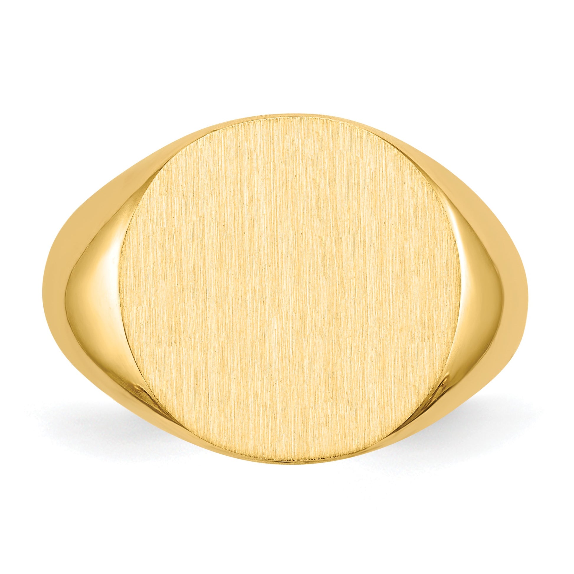 14k 15.5x15.0mm Round Open Back Signet Ring