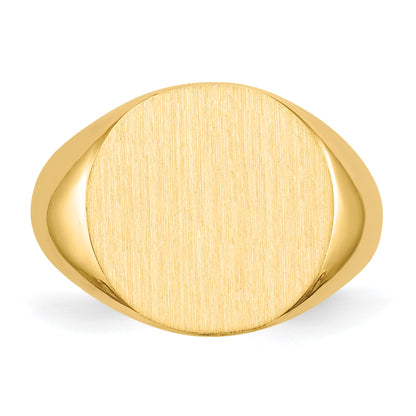 14k 15.5x15.0mm Round Open Back Signet Ring
