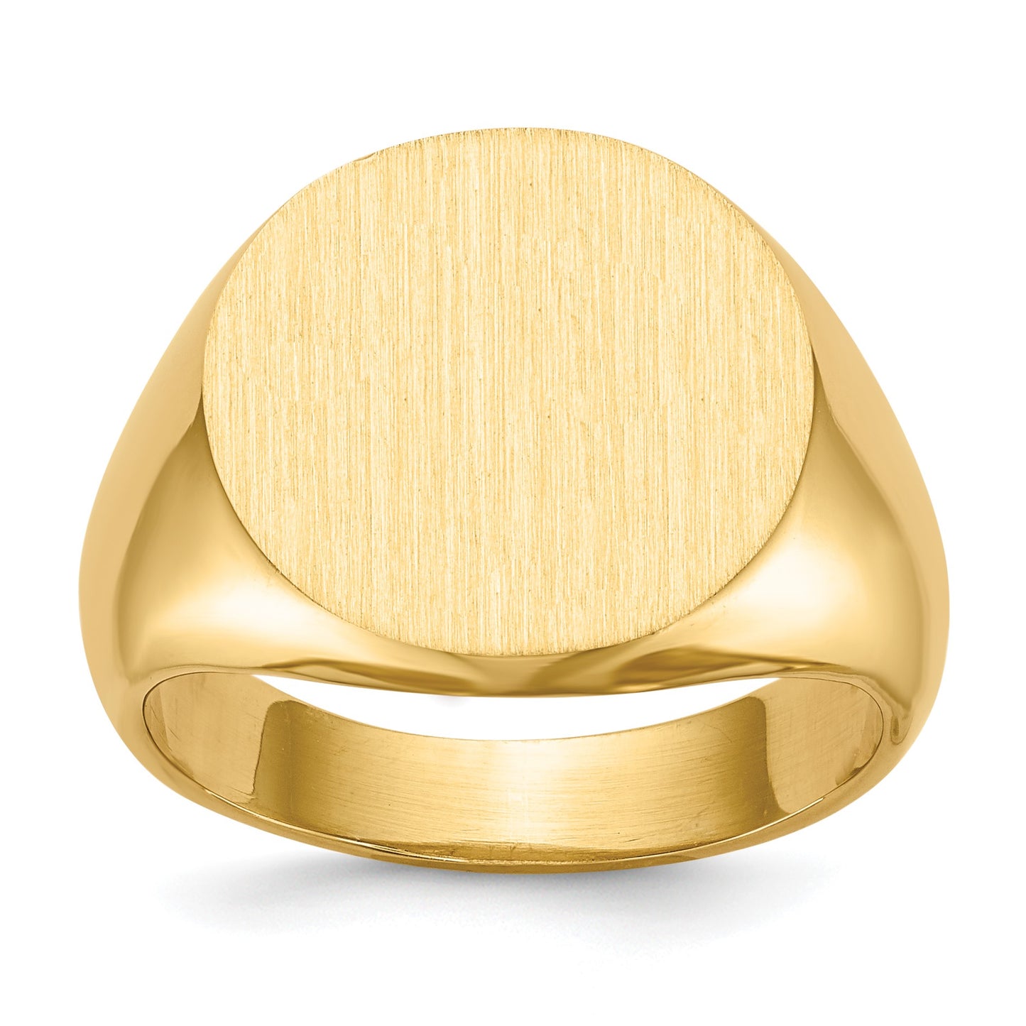 14k 15.5x15.0mm Round Open Back Signet Ring
