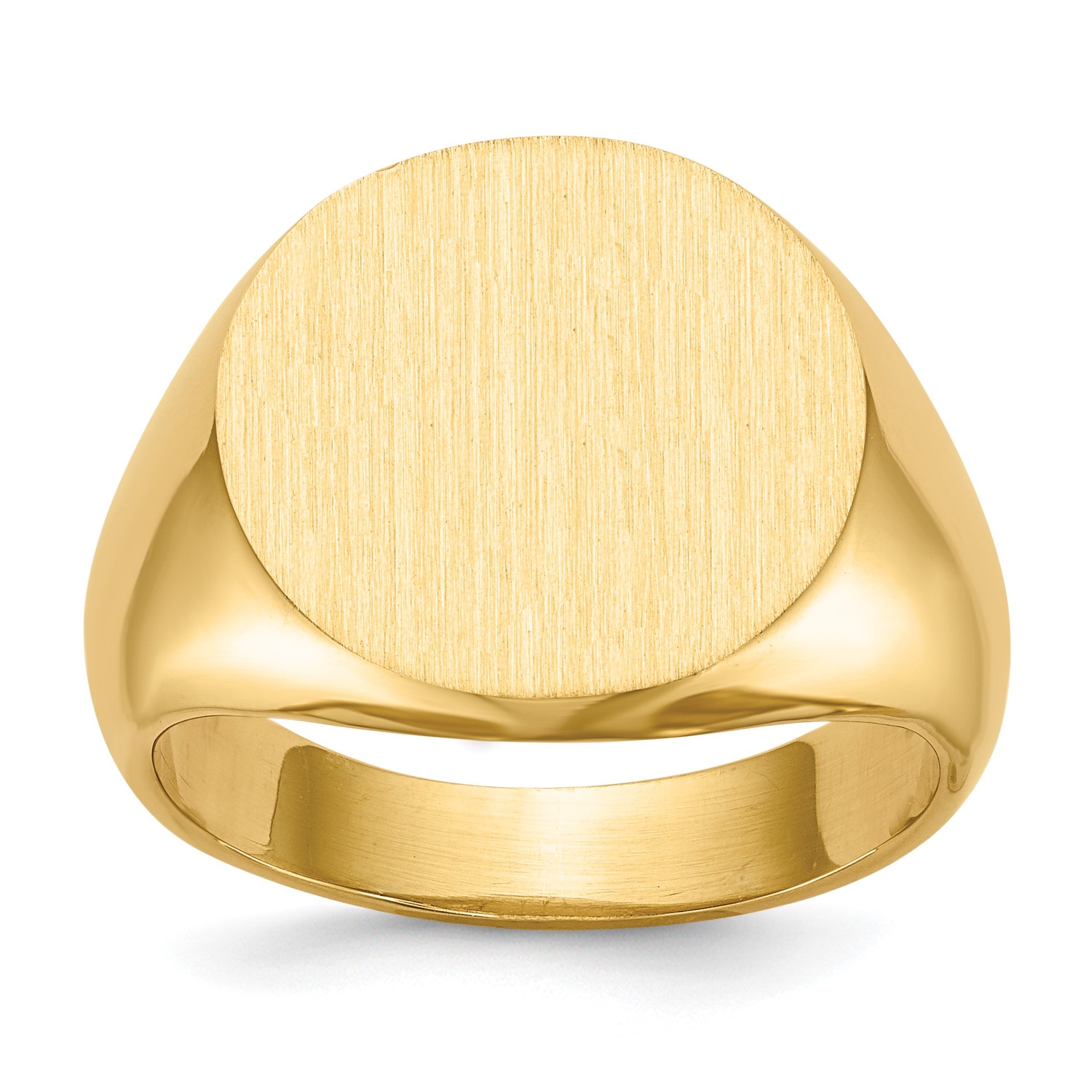 14k 15.5x15.0mm Round Open Back Signet Ring