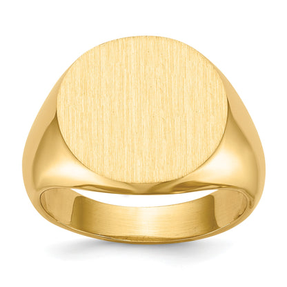 14k 15.5x15.0mm Round Open Back Signet Ring