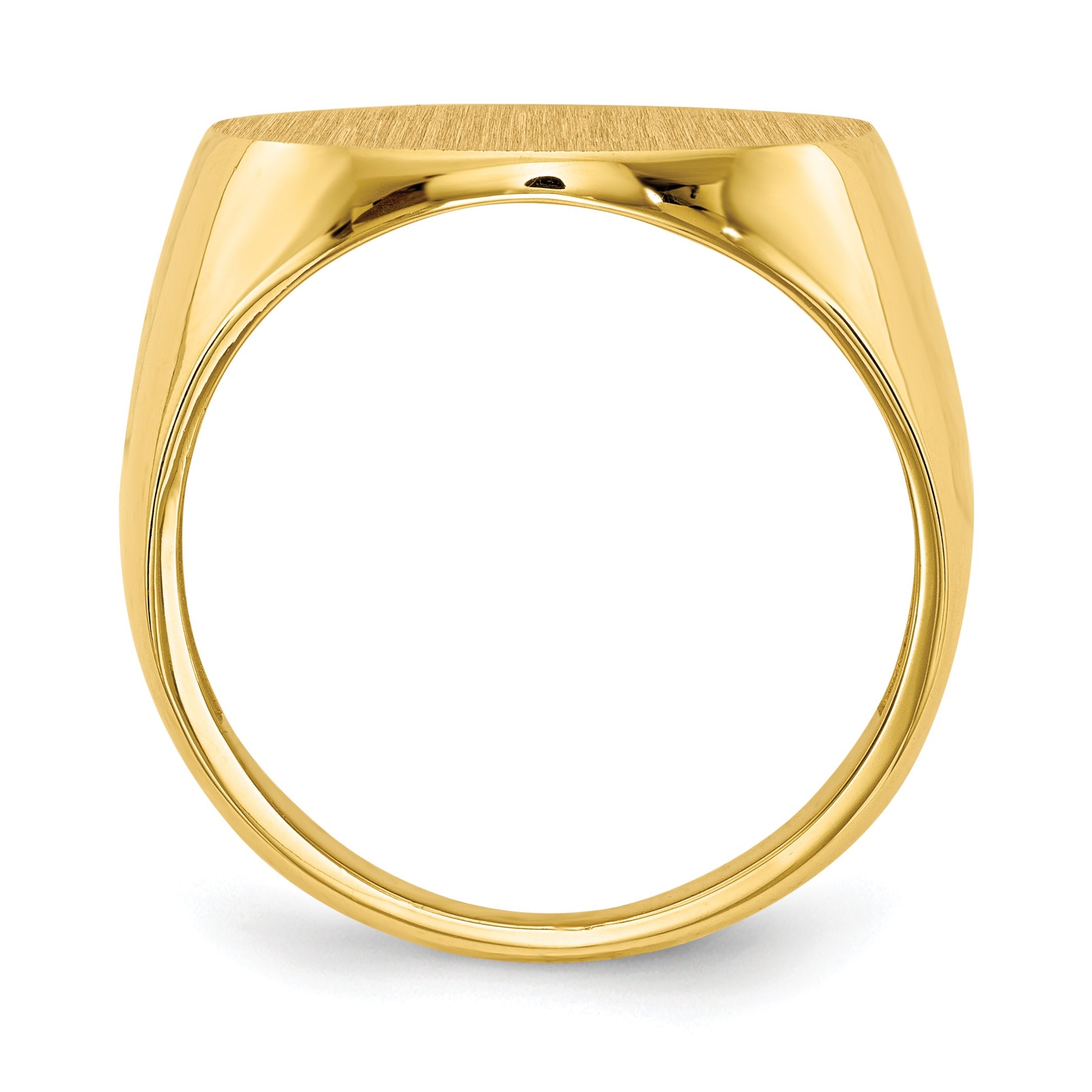 14k 18.0x17.5mm Round Open Back Mens Signet Ring