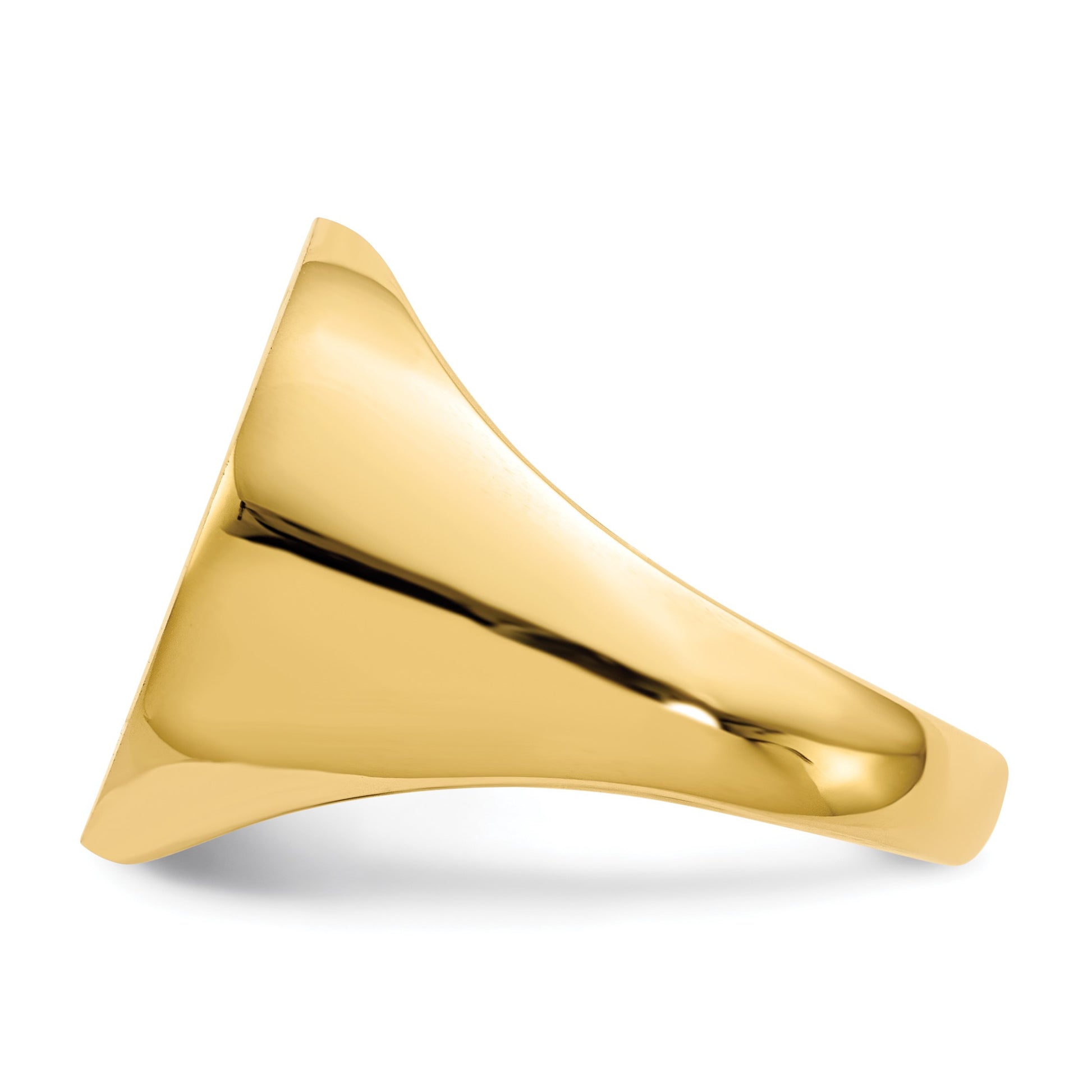 14k 18.0x17.5mm Round Open Back Mens Signet Ring