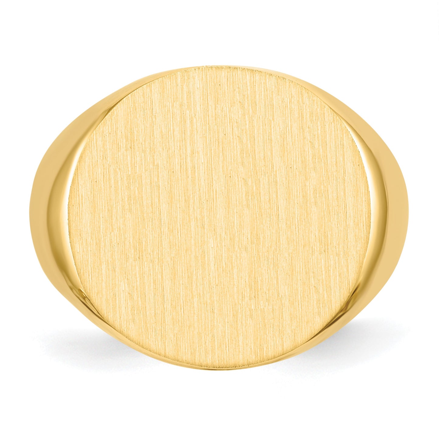 14k 18.0x17.5mm Round Open Back Mens Signet Ring