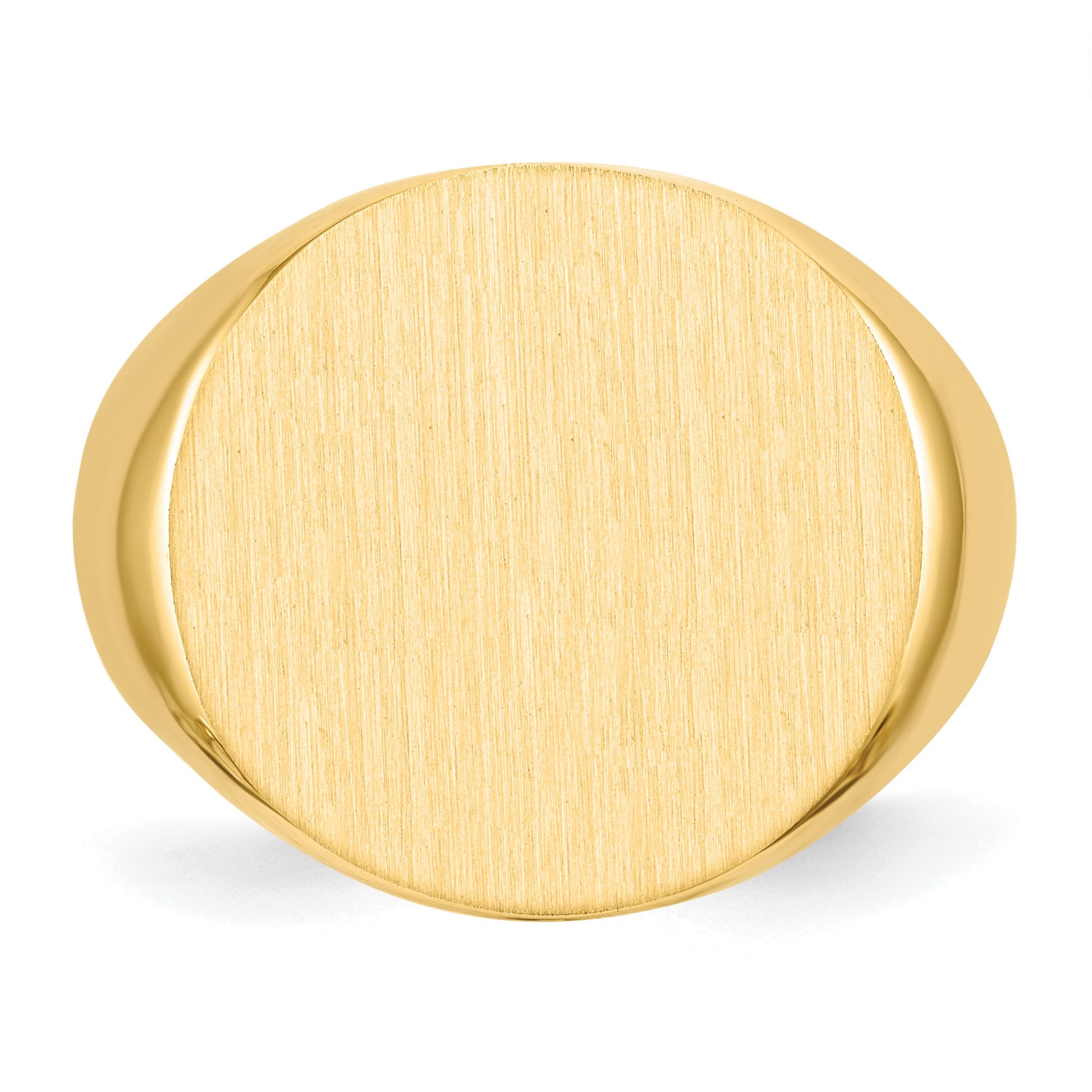 14k 18.0x17.5mm Round Open Back Mens Signet Ring