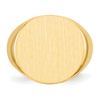 14k 18.0x17.5mm Round Open Back Mens Signet Ring