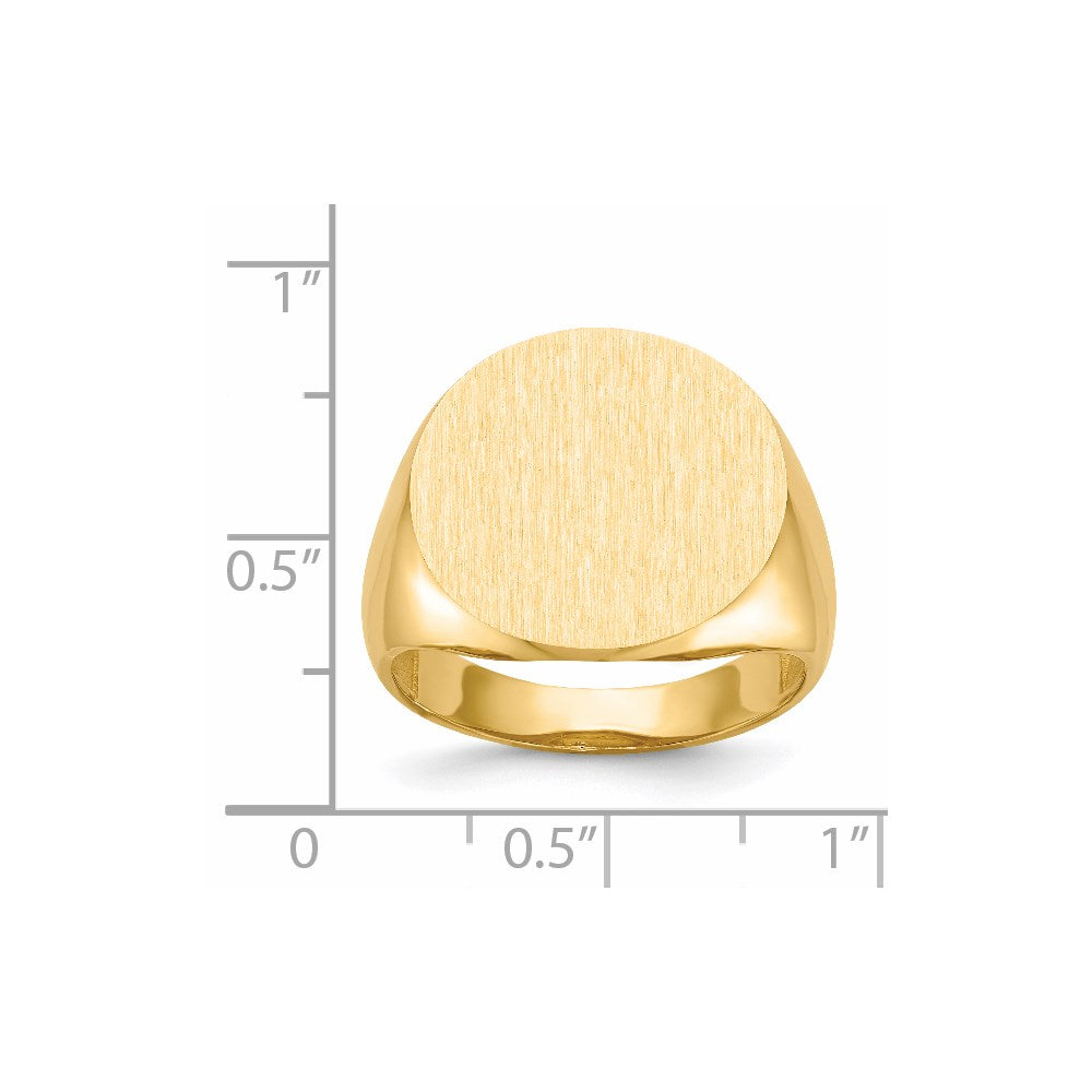 14k 17.5x18.0mm Open Back Men's Signet Ring