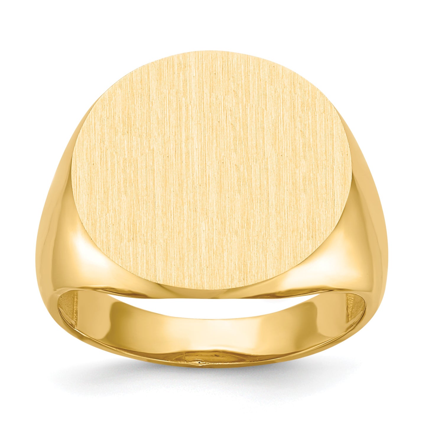14k 18.0x17.5mm Round Open Back Mens Signet Ring