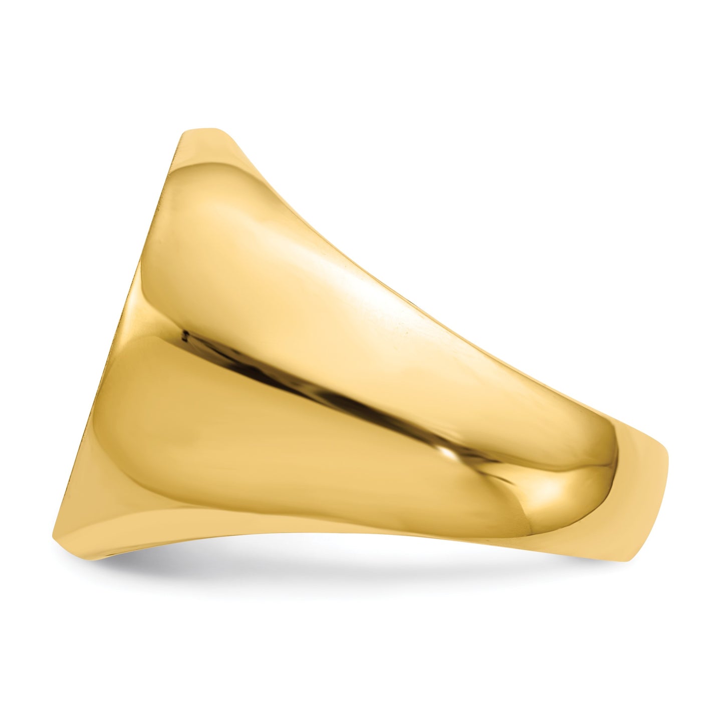 14k 18.0x18.0mm Round Open Back Mens Signet Ring