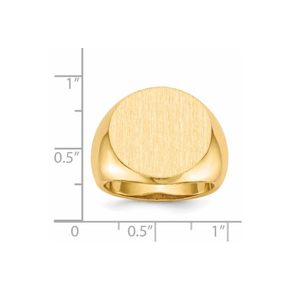 14k 18.0x18.0mm Open Back Mens Signet Ring