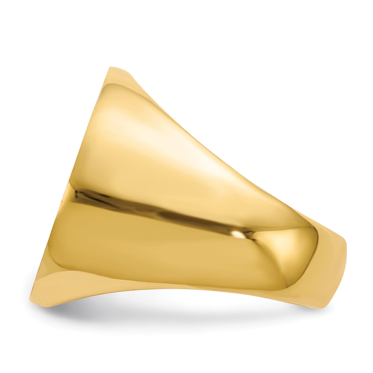 14k 21.0x21.5mm Round Open Back Mens Signet Ring