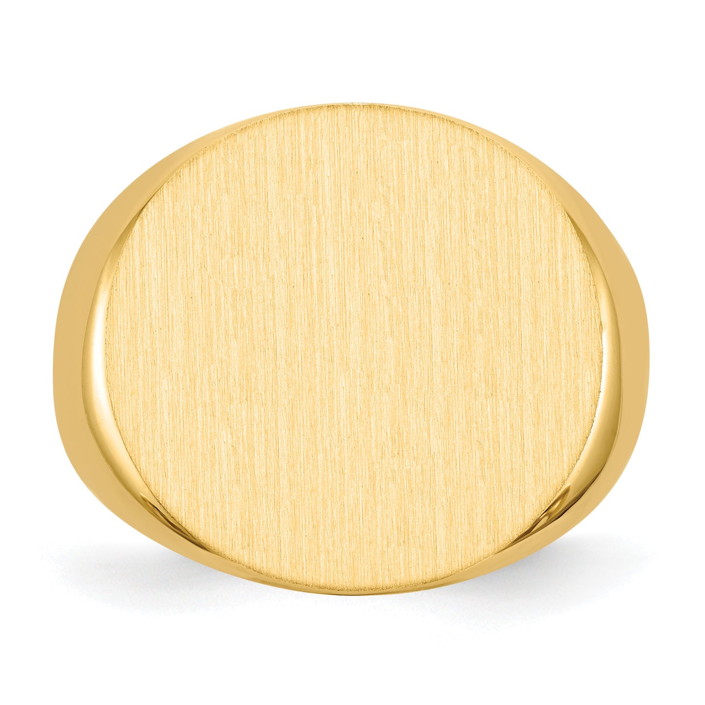 14k 21.0x21.5mm Round Open Back Mens Signet Ring