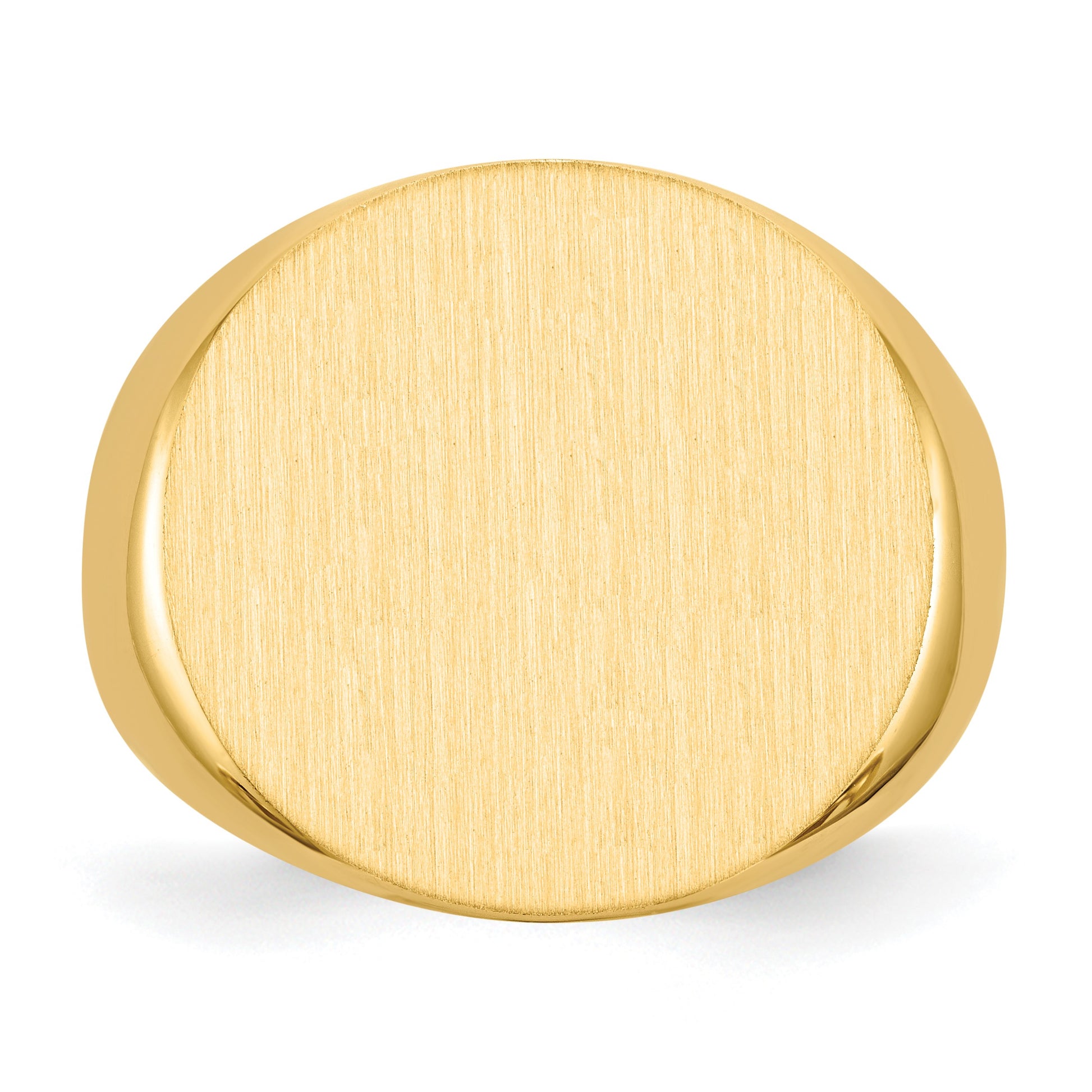 14k 21.0x21.5mm Round Open Back Mens Signet Ring