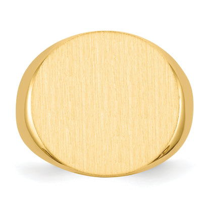 14k 21.0x21.5mm Round Open Back Mens Signet Ring