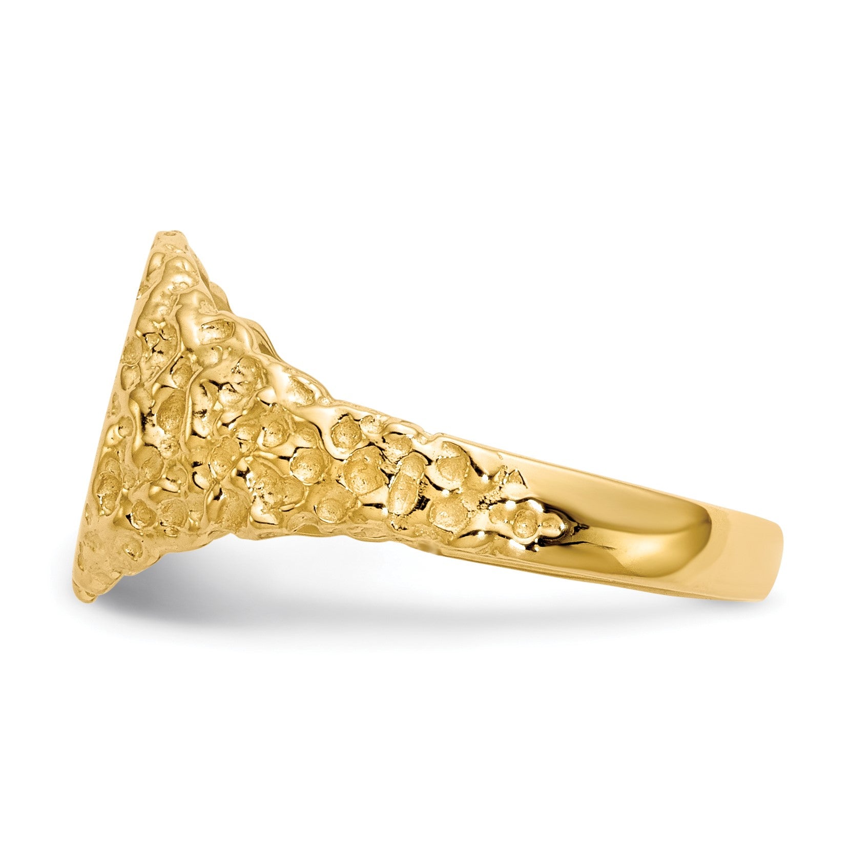 14k 9.5x8.5mm Round Closed Back Signet Ring