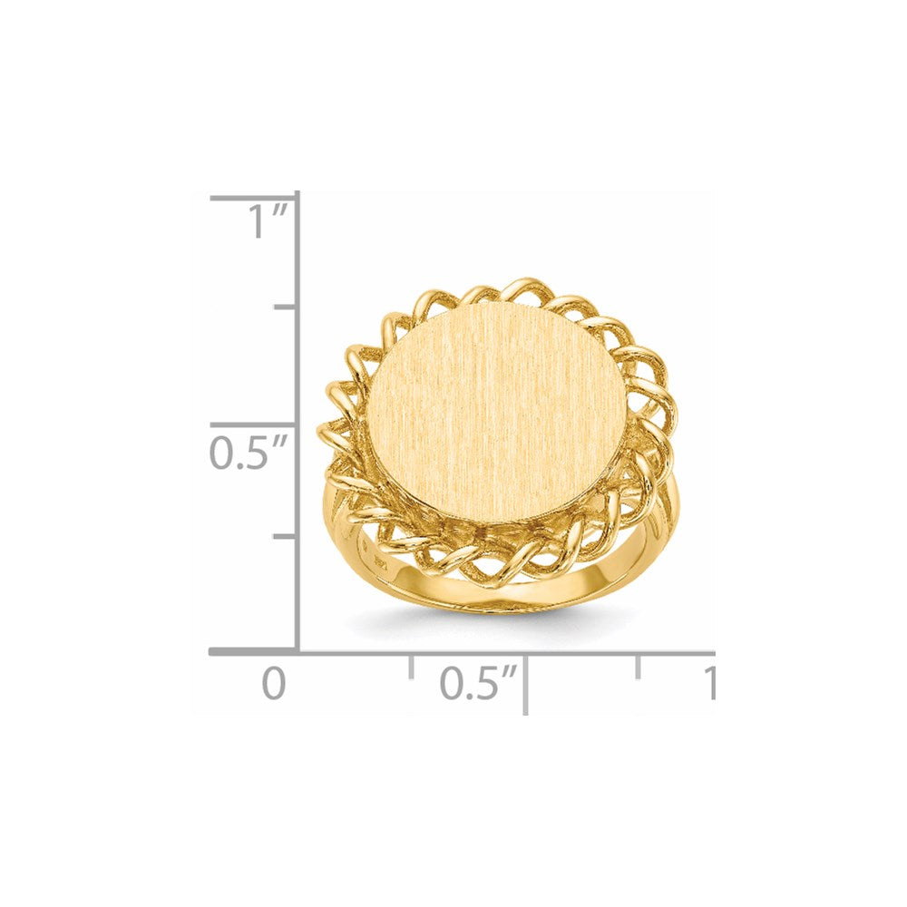 14k 14.5x15.0mm Open Back Signet Ring