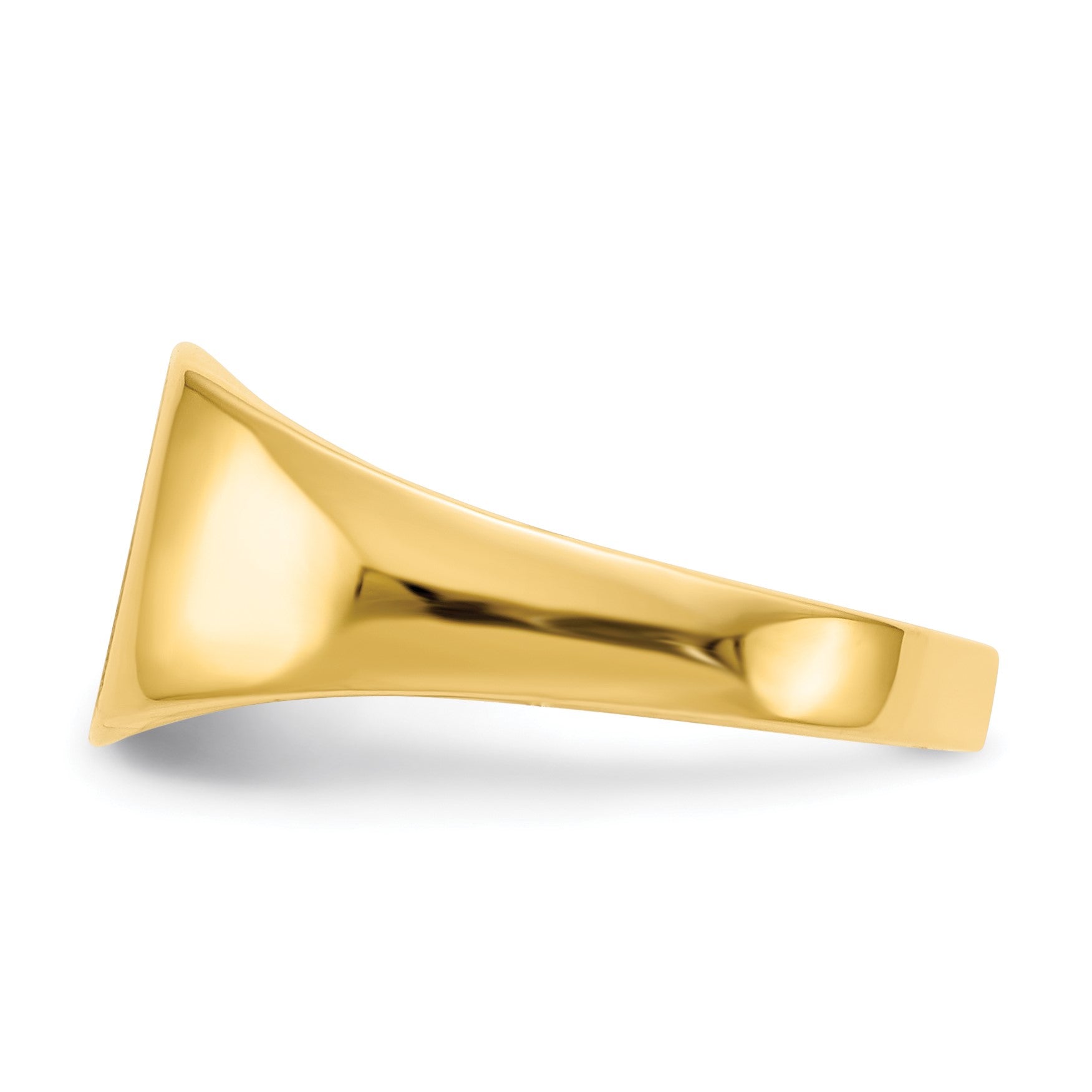 14k 9.0x8.5mm Cushion Closed Back Signet Ring