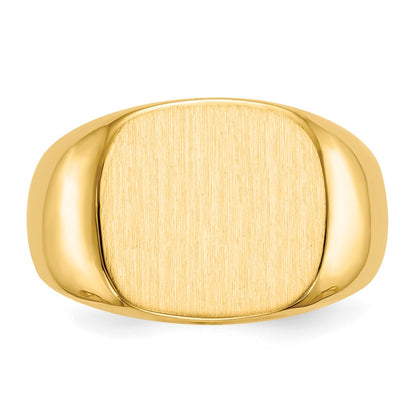 14k 13.5x15.0mm Closed Back Mens Signet Ring