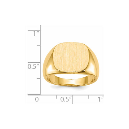 14k 13.5x15.0mm Closed Back Mens Signet Ring