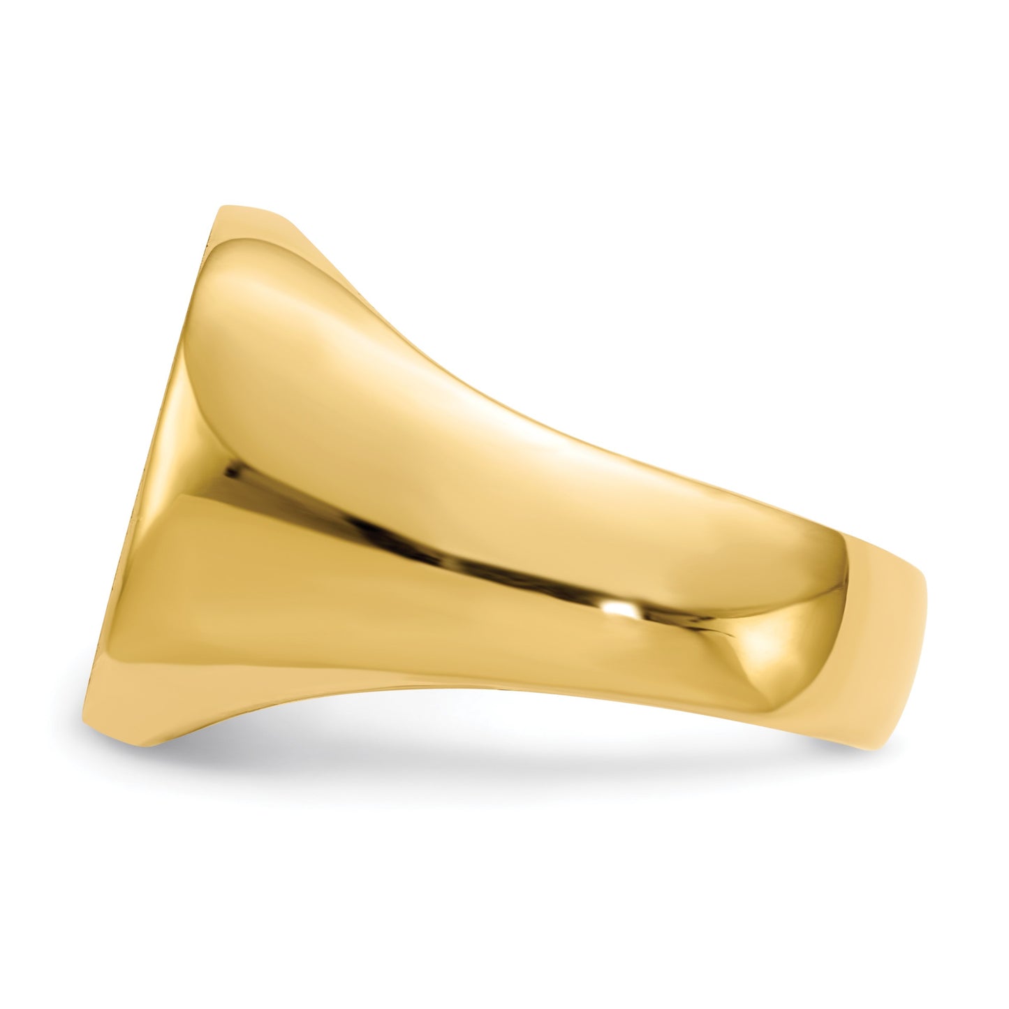 14k 17.0x16.0mm Cushion Closed Back Mens Signet Ring
