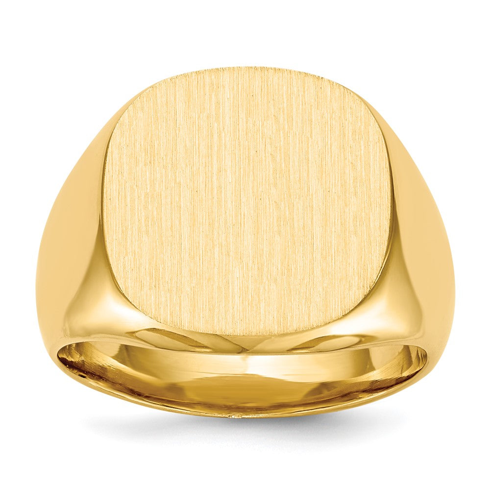 14k 16.0x17.0mm Closed Back Men's Signet Ring