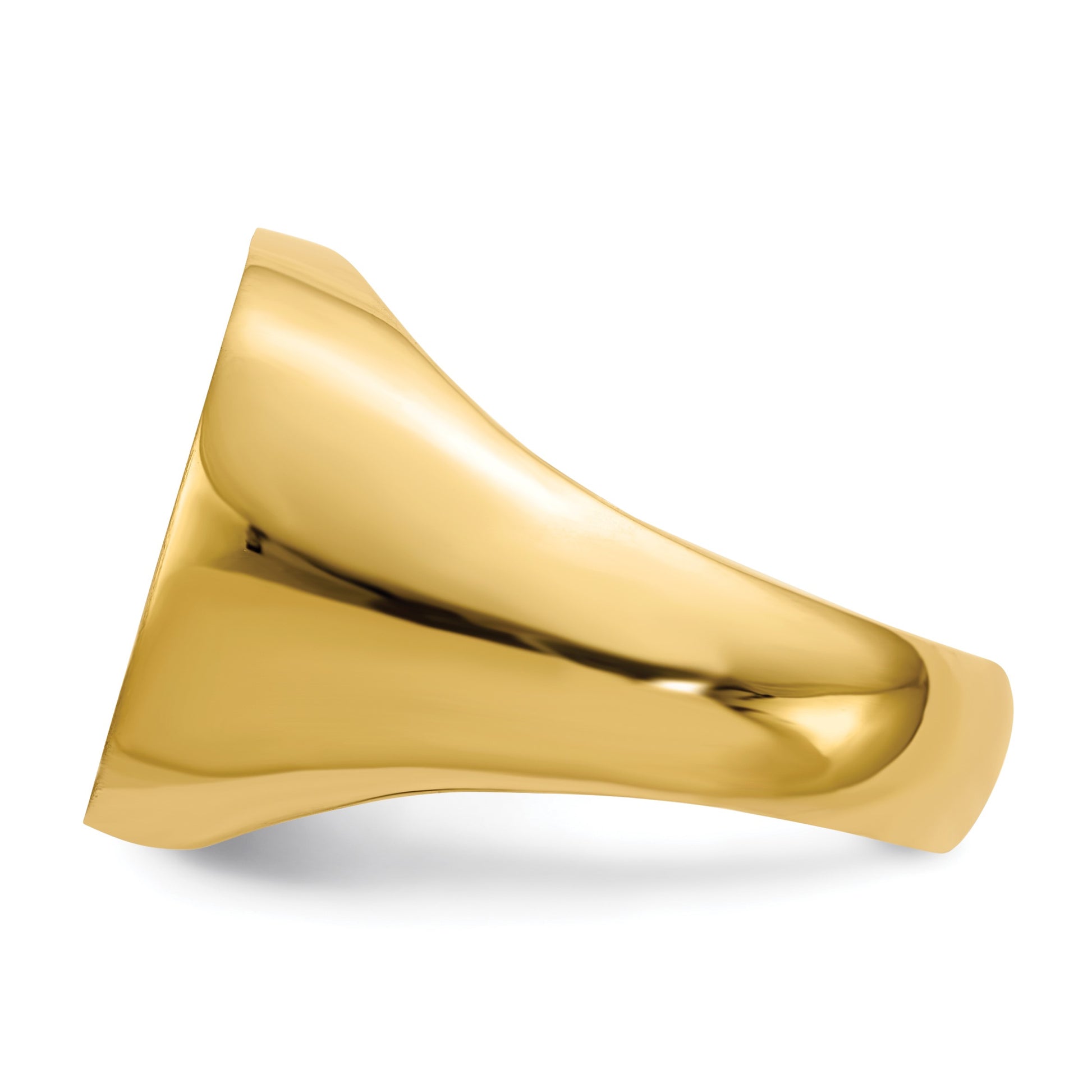14k 17.0x17.0mm Cushion Closed Back Mens Signet Ring